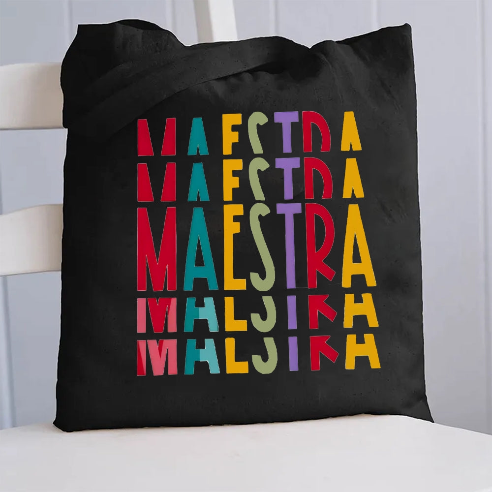 Colorful Printed Maestra Canvas Tote Bag