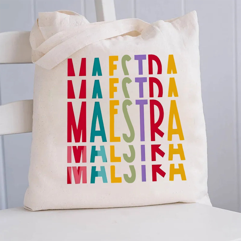 Colorful Printed Maestra Canvas Tote Bag