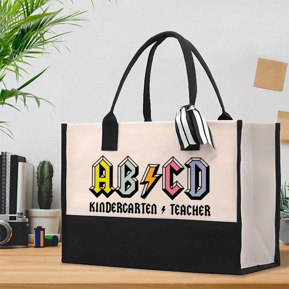 Personalized Grade ABCD Teacher Cotton Tote Bag