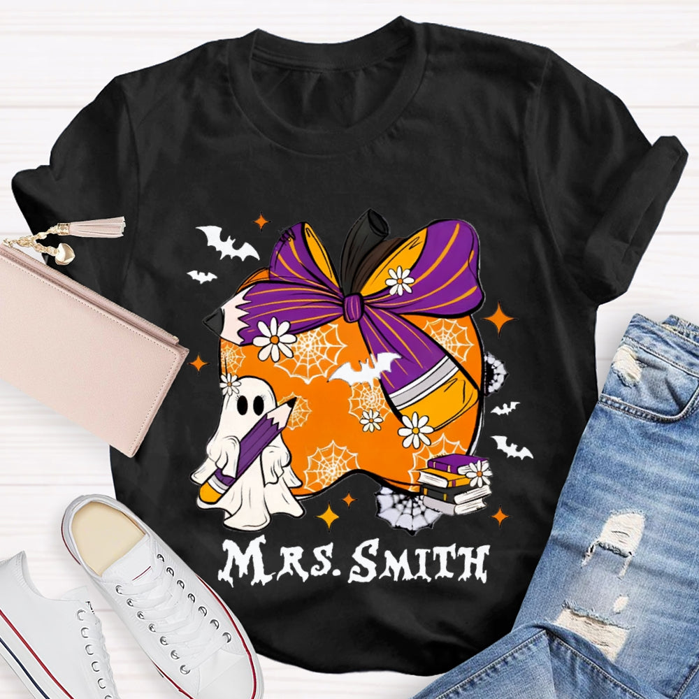 Personalized Name Halloween Apple T-Shirt
