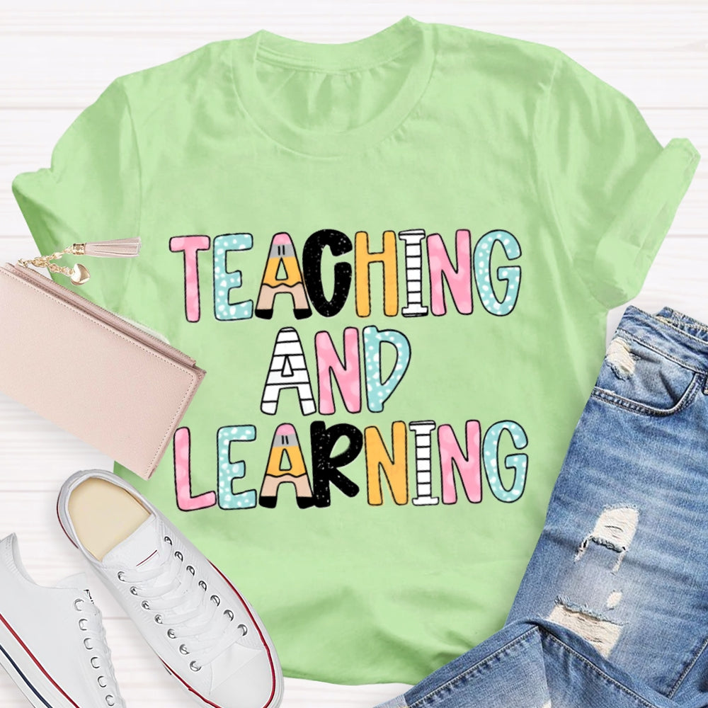 Teacher And Learning Colorful Tie-Dye Print T-shirt