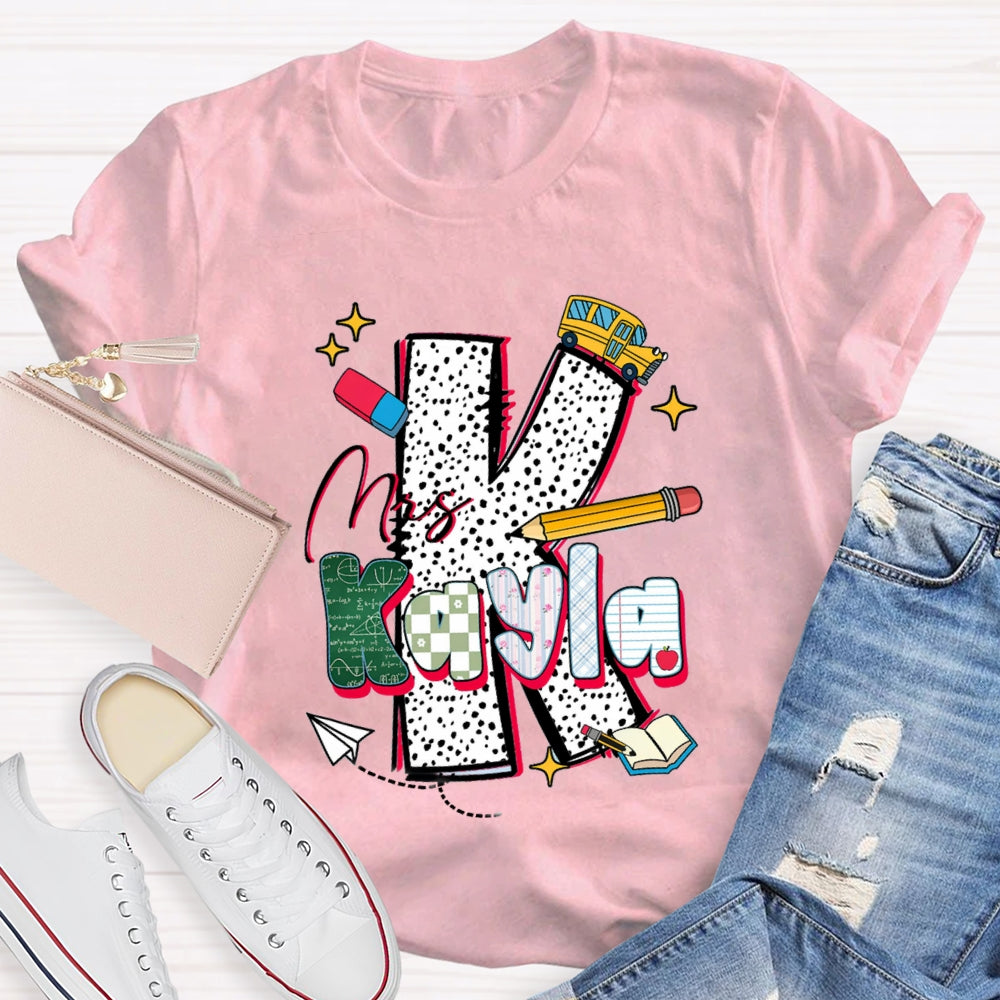 Personalized Name K is For Kayle T-shirt