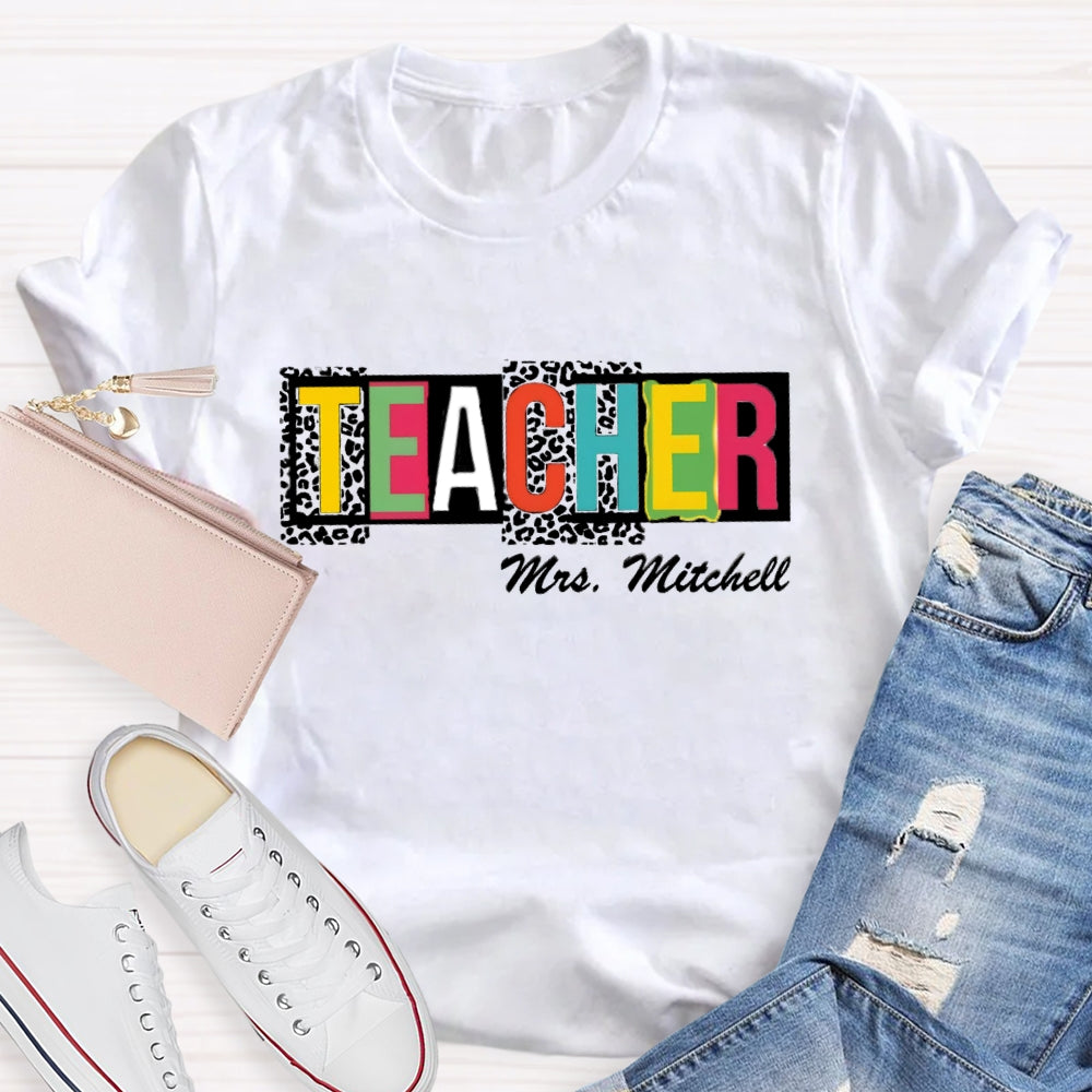 Personalized Name Polka dot Colorful Letter T-shirt