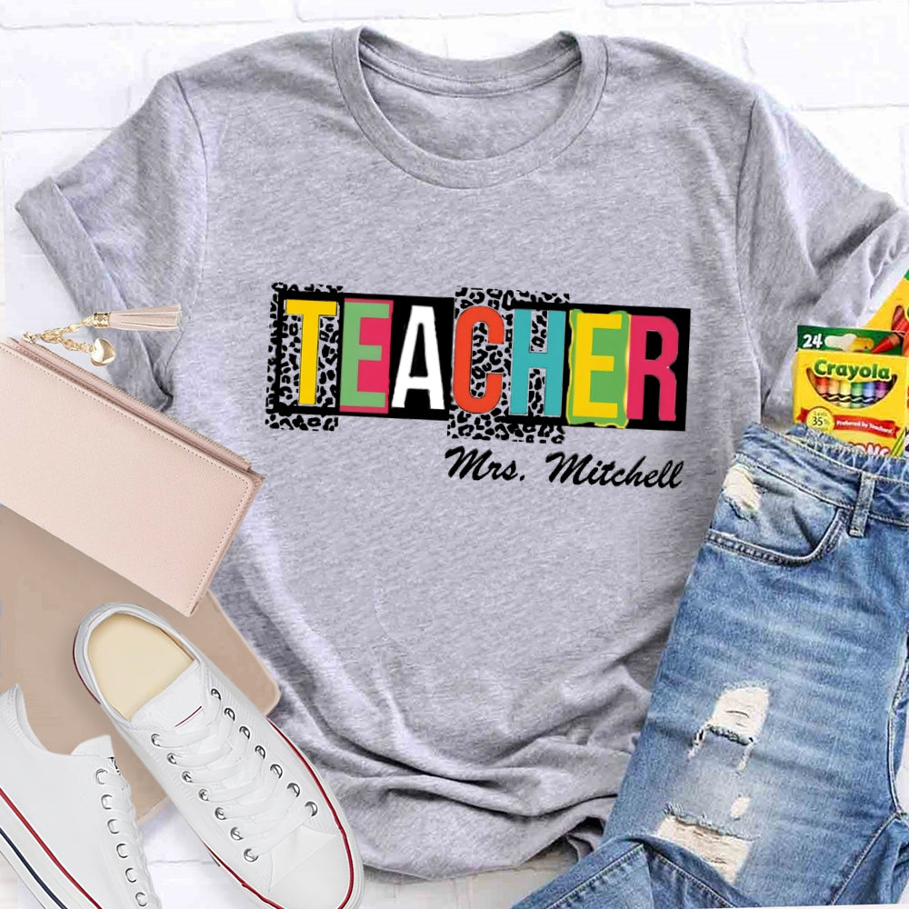 Personalized Name Polka dot Colorful Letter T-shirt