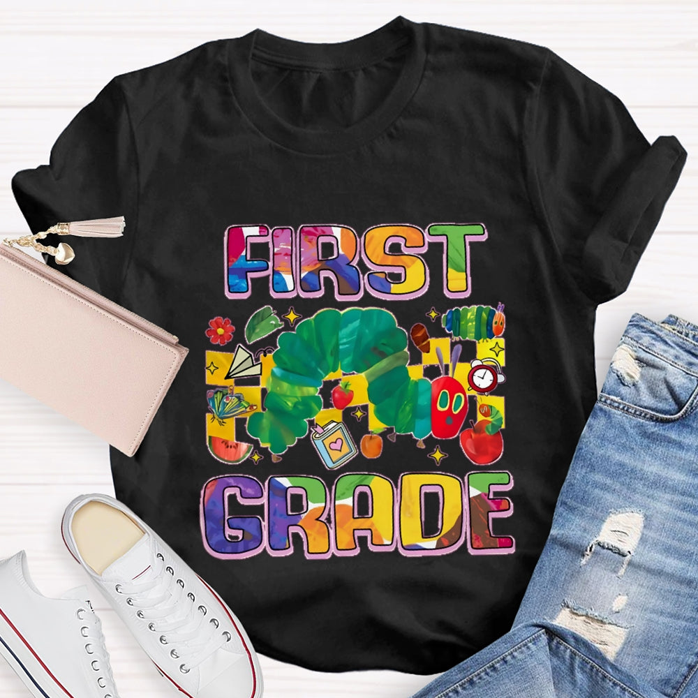 Personalized Grade Caterpillar In Pursuit Of Knowledge T-shirt