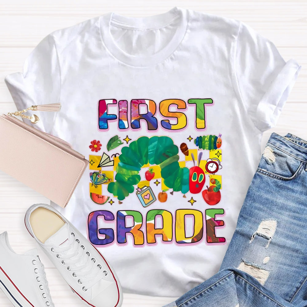 Personalized Grade Caterpillar In Pursuit Of Knowledge T-shirt