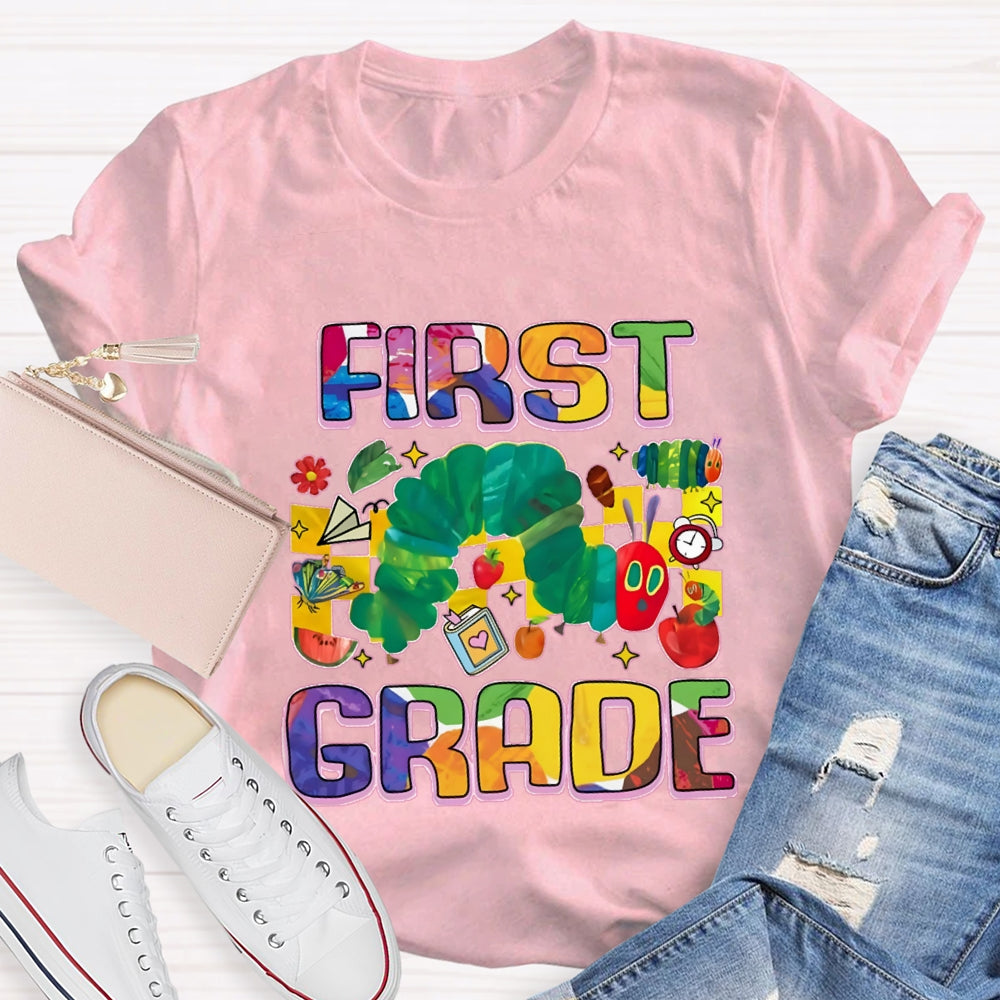 Personalized Grade Caterpillar In Pursuit Of Knowledge T-shirt