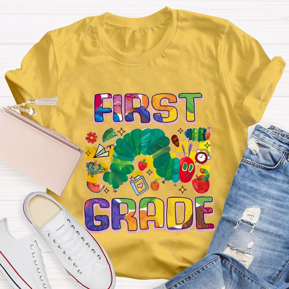 Personalized Grade Caterpillar In Pursuit Of Knowledge T-shirt