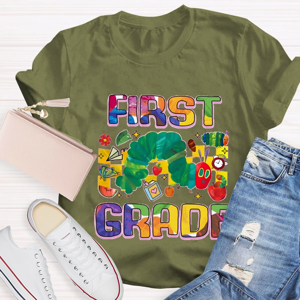 Personalized Grade Caterpillar In Pursuit Of Knowledge T-shirt