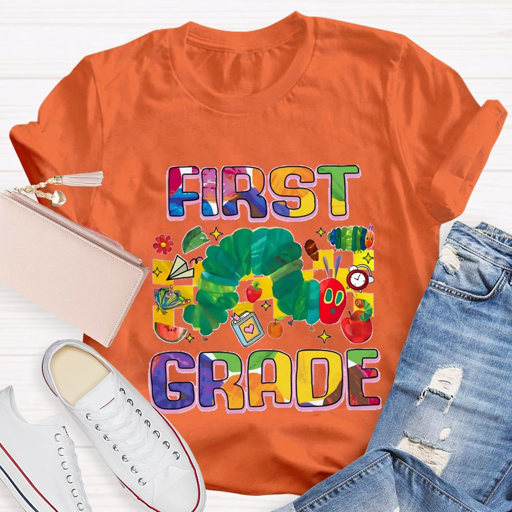 Personalized Grade Caterpillar In Pursuit Of Knowledge T-shirt