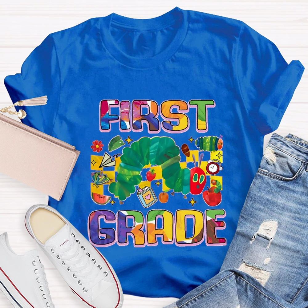 Personalized Grade Caterpillar In Pursuit Of Knowledge T-shirt