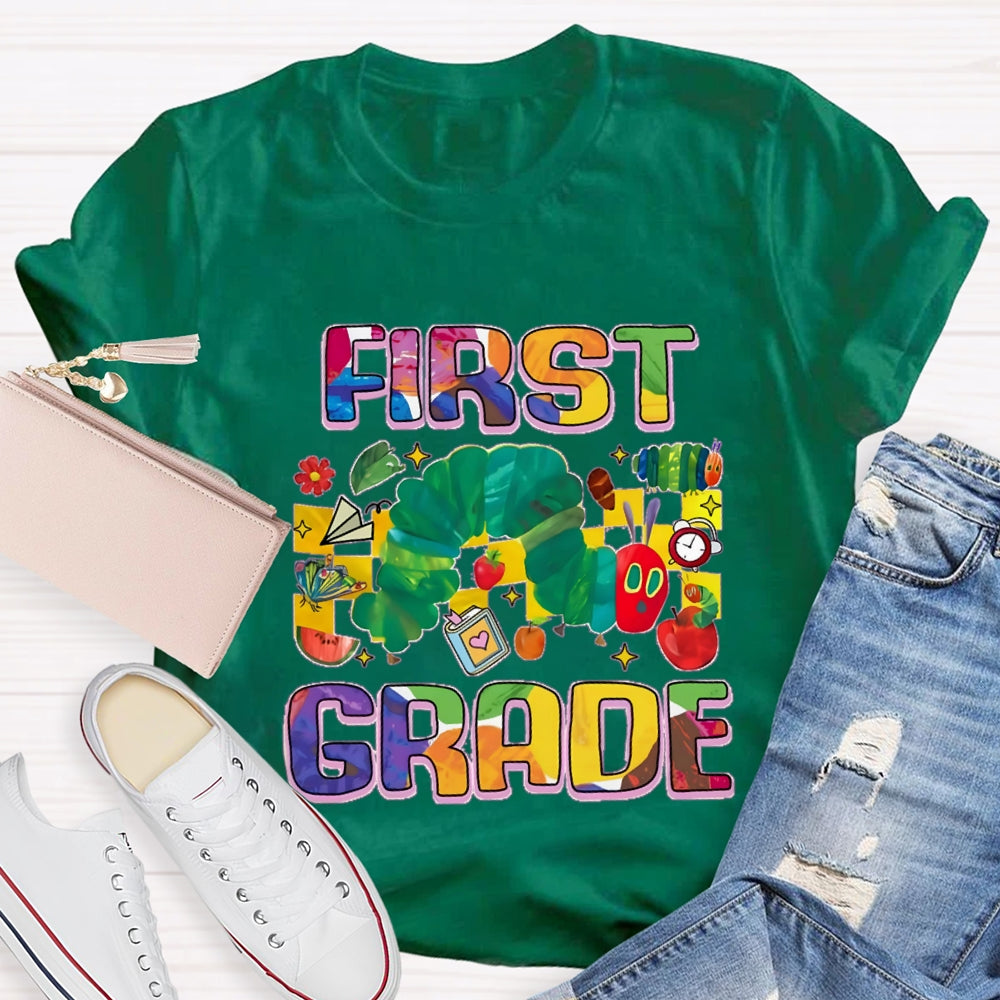 Personalized Grade Caterpillar In Pursuit Of Knowledge T-shirt