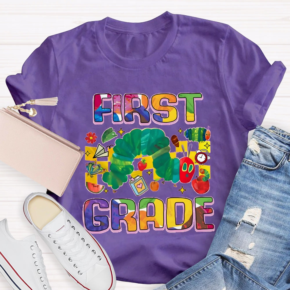 Personalized Grade Caterpillar In Pursuit Of Knowledge T-shirt