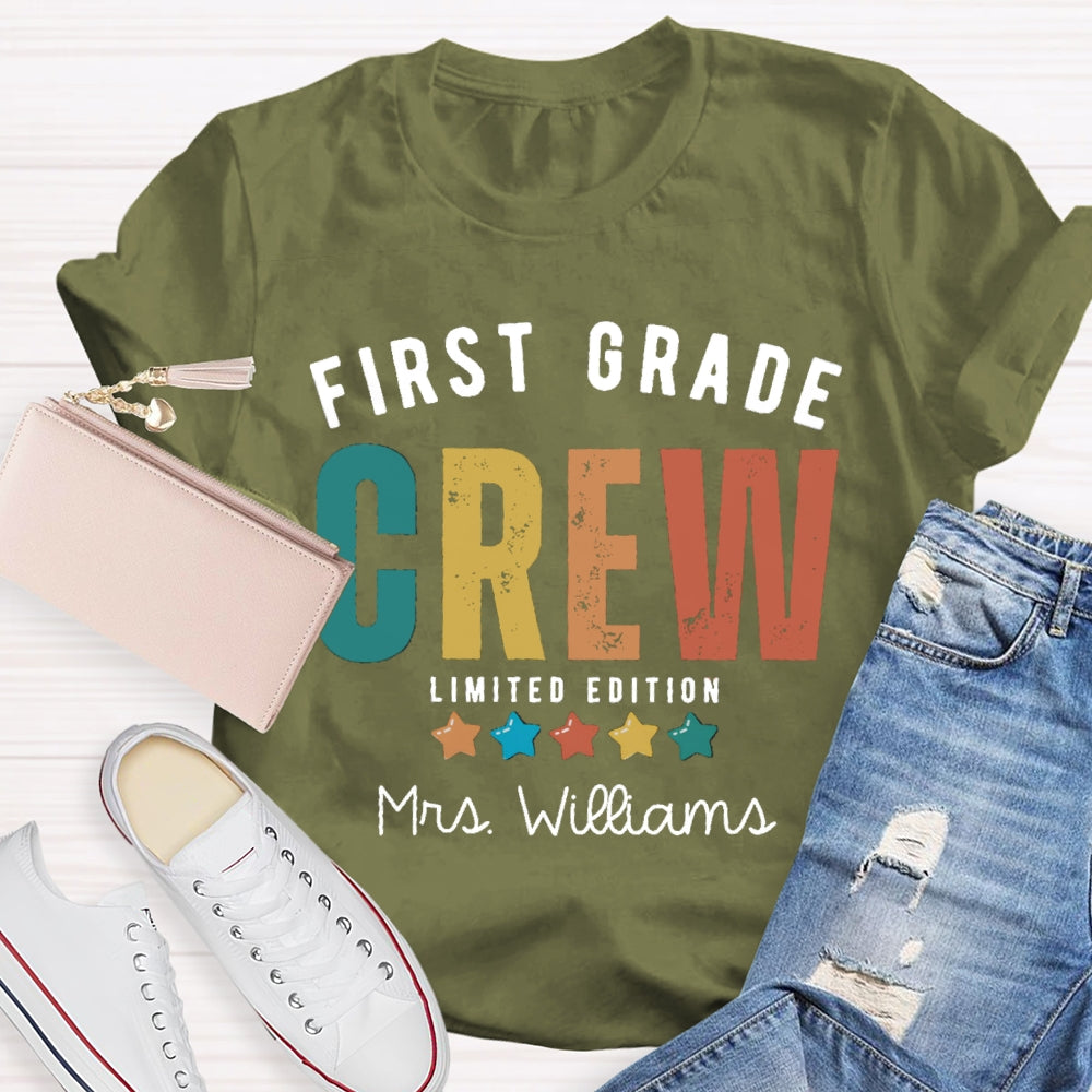 Personalized Name And Grade First Grade Crew Limited Edition T-shirt