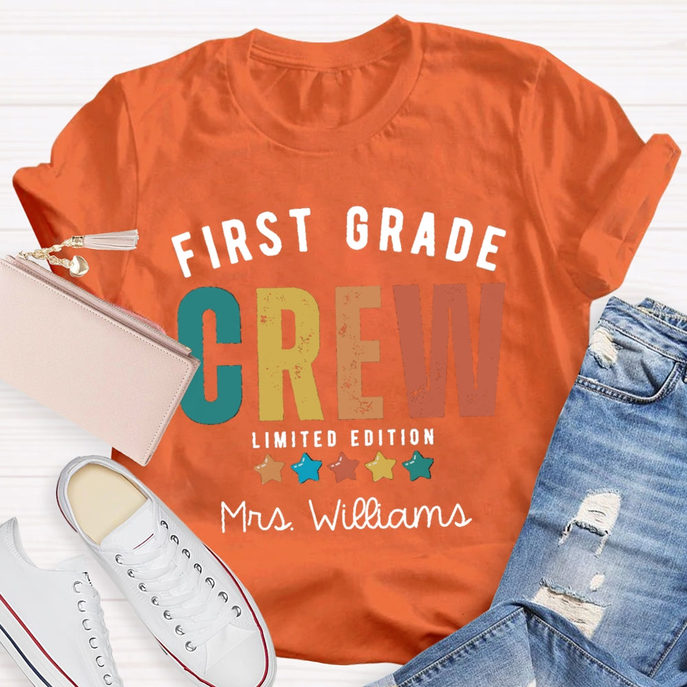 Personalized Name And Grade First Grade Crew Limited Edition T-shirt