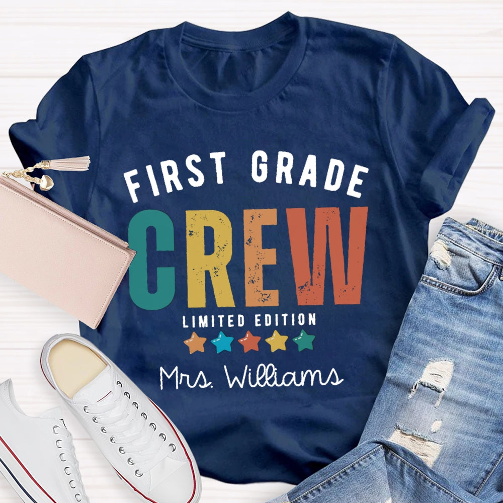 Personalized Name And Grade First Grade Crew Limited Edition T-shirt