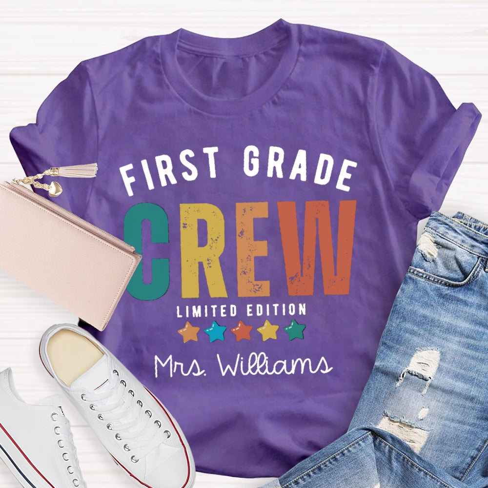 Personalized Name And Grade First Grade Crew Limited Edition T-shirt