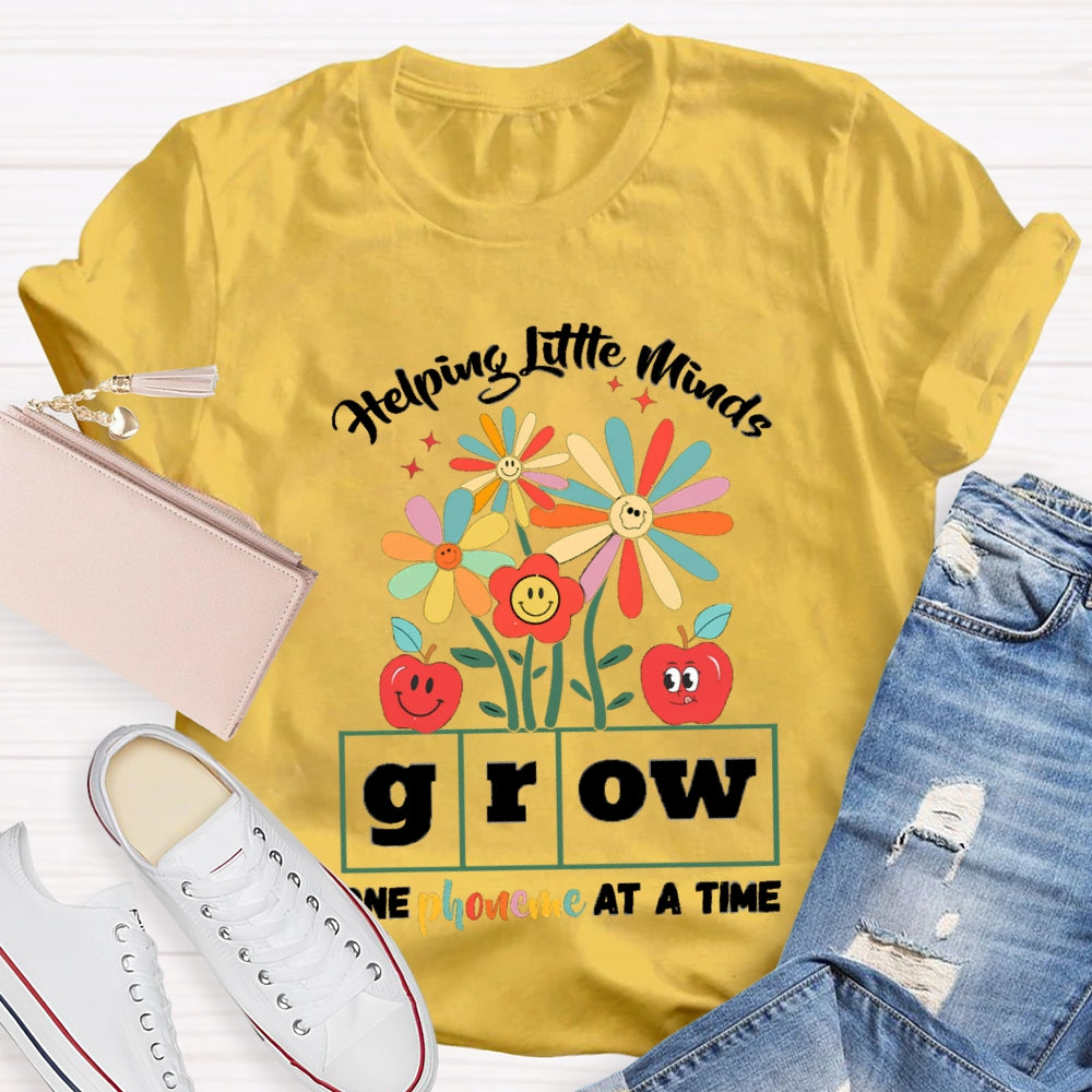 Helping Little Minds Grow One Phoneme At A Time Sunflowers And Apples T-shirt