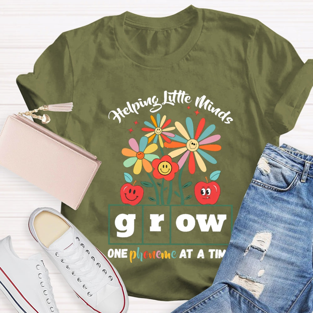 Helping Little Minds Grow One Phoneme At A Time Sunflowers And Apples T-shirt