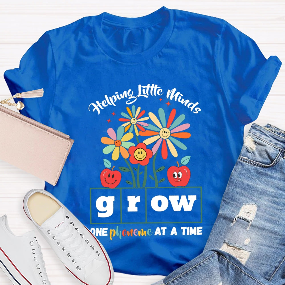 Helping Little Minds Grow One Phoneme At A Time Sunflowers And Apples T-shirt