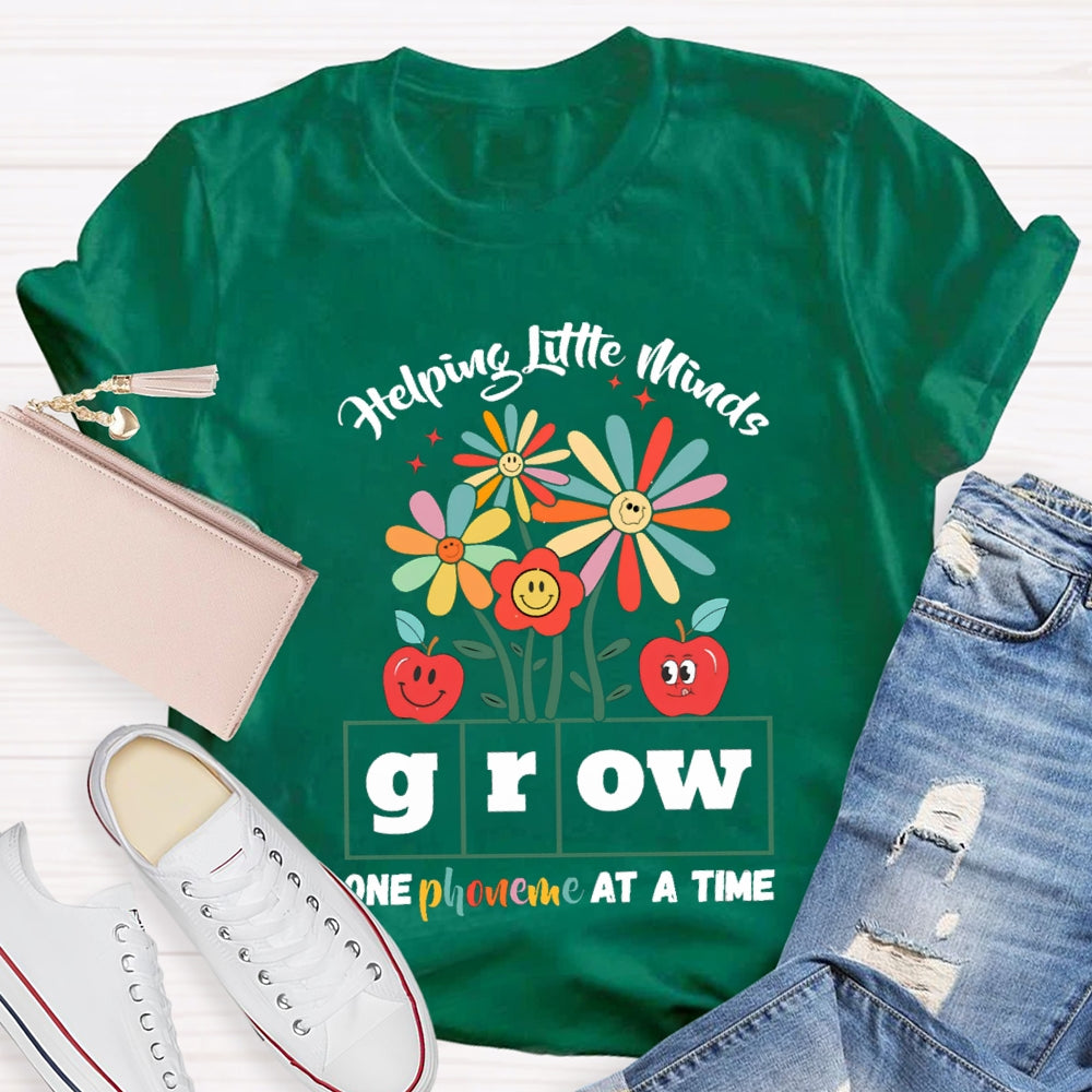 Helping Little Minds Grow One Phoneme At A Time Sunflowers And Apples T-shirt