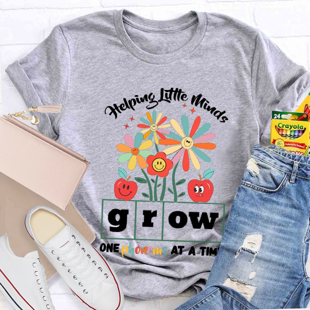 Helping Little Minds Grow One Phoneme At A Time Sunflowers And Apples T-shirt