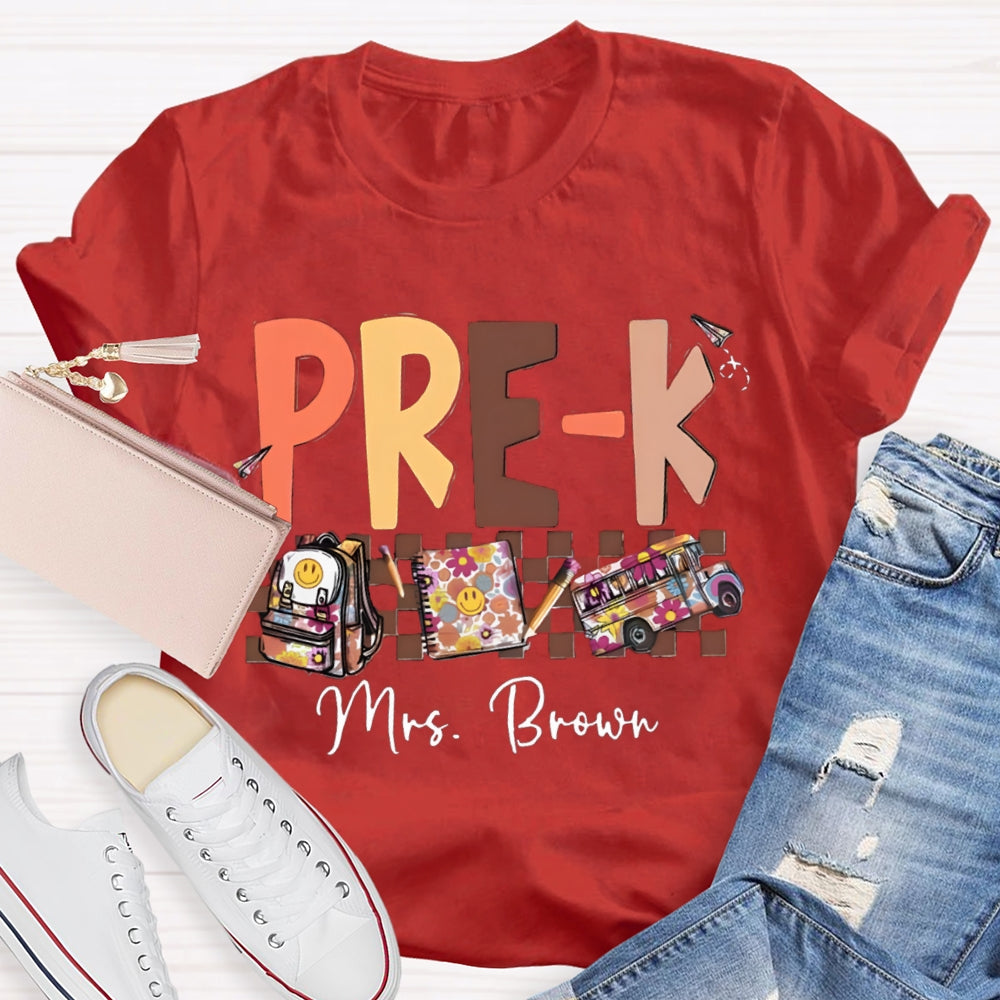 Personalized Name Pre-k Teachers Bag T-Shirt