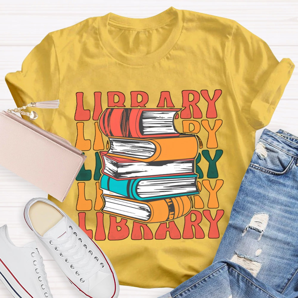 Library Ladder Books T-shirt