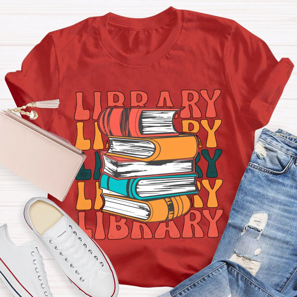 Library Ladder Books T-shirt
