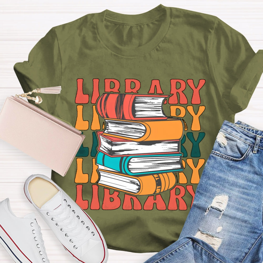 Library Ladder Books T-shirt
