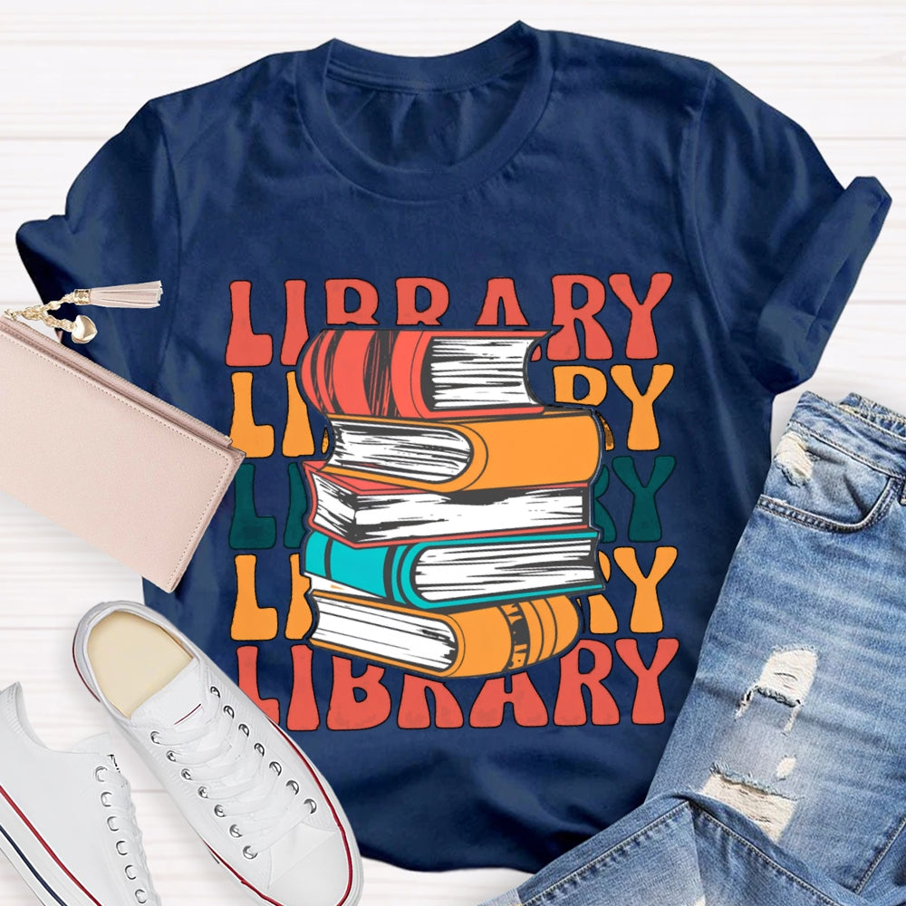 Library Ladder Books T-shirt