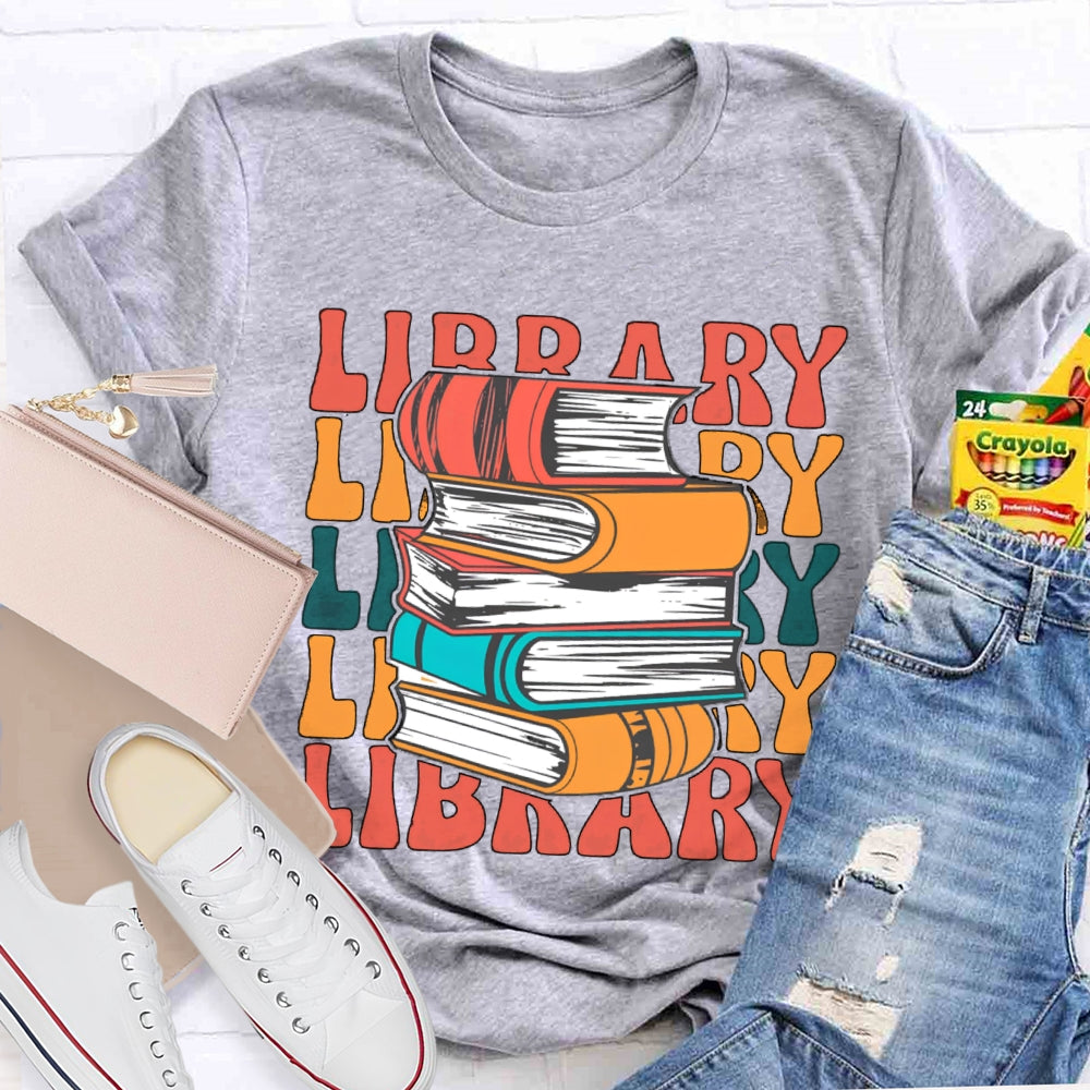 Library Ladder Books T-shirt