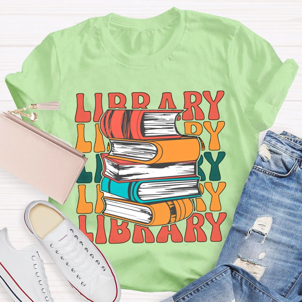 Library Ladder Books T-shirt