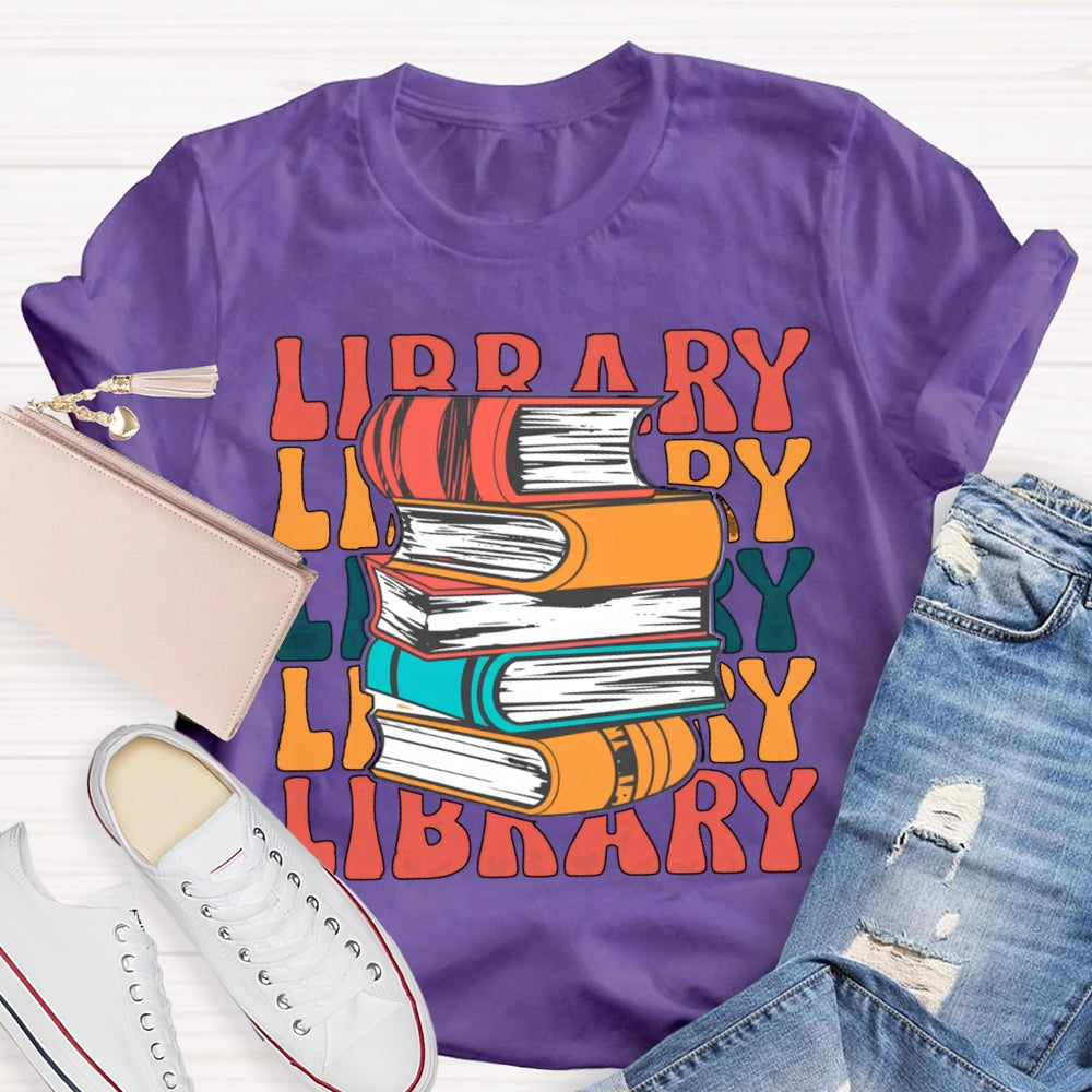 Library Ladder Books T-shirt