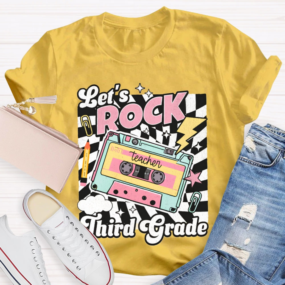 Personalized Grade Third Grade Let'S Rock Teacher T-shirt