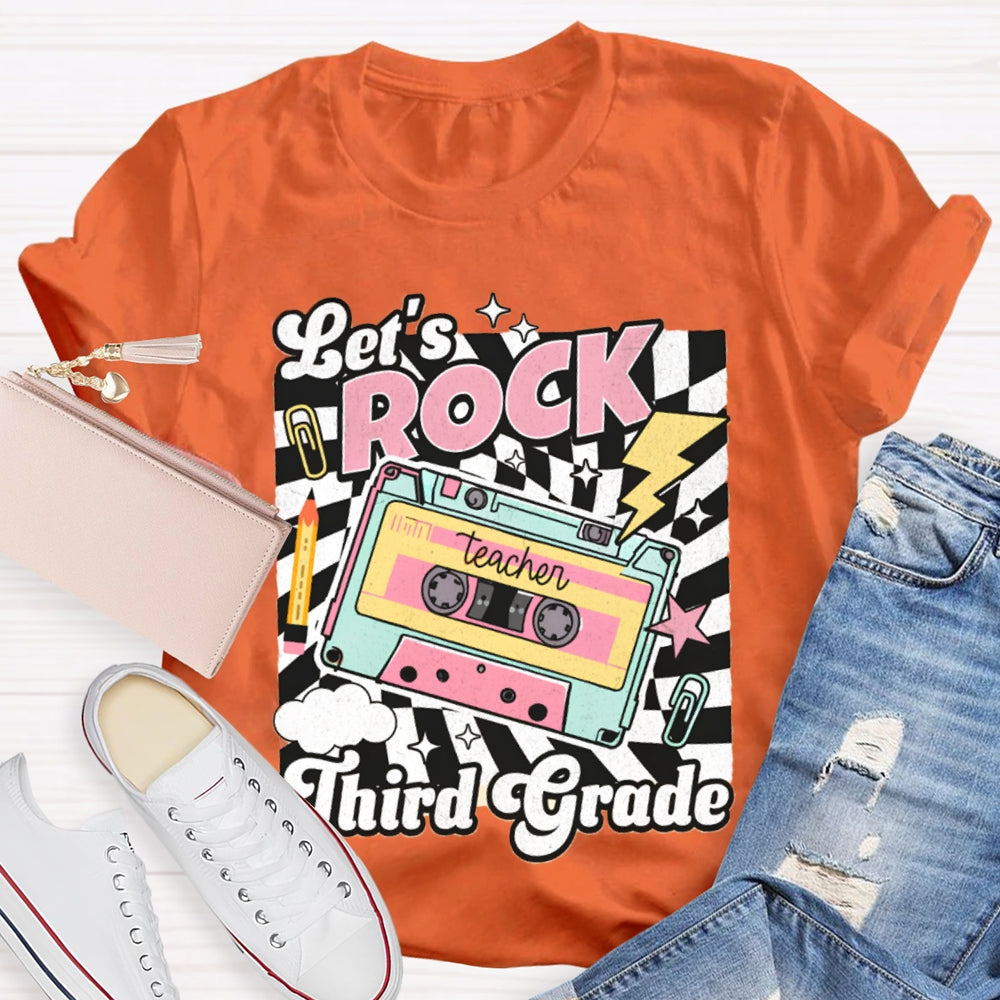 Personalized Grade Third Grade Let'S Rock Teacher T-shirt
