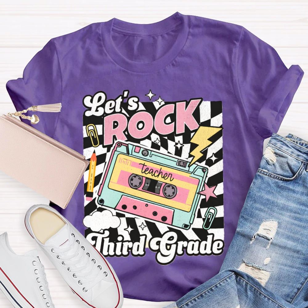 Personalized Grade Third Grade Let'S Rock Teacher T-shirt