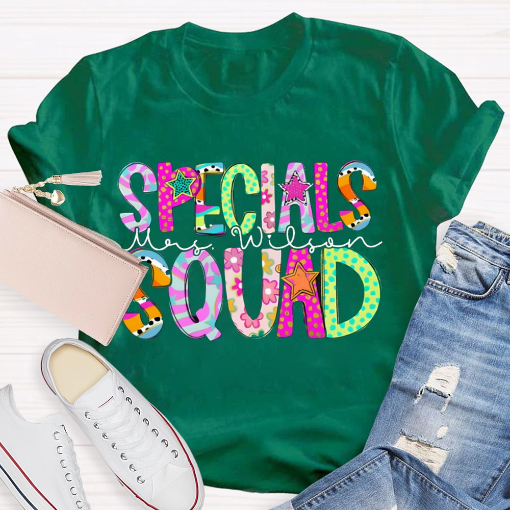 Personalized Name Specials Squad Teacher T-shirt
