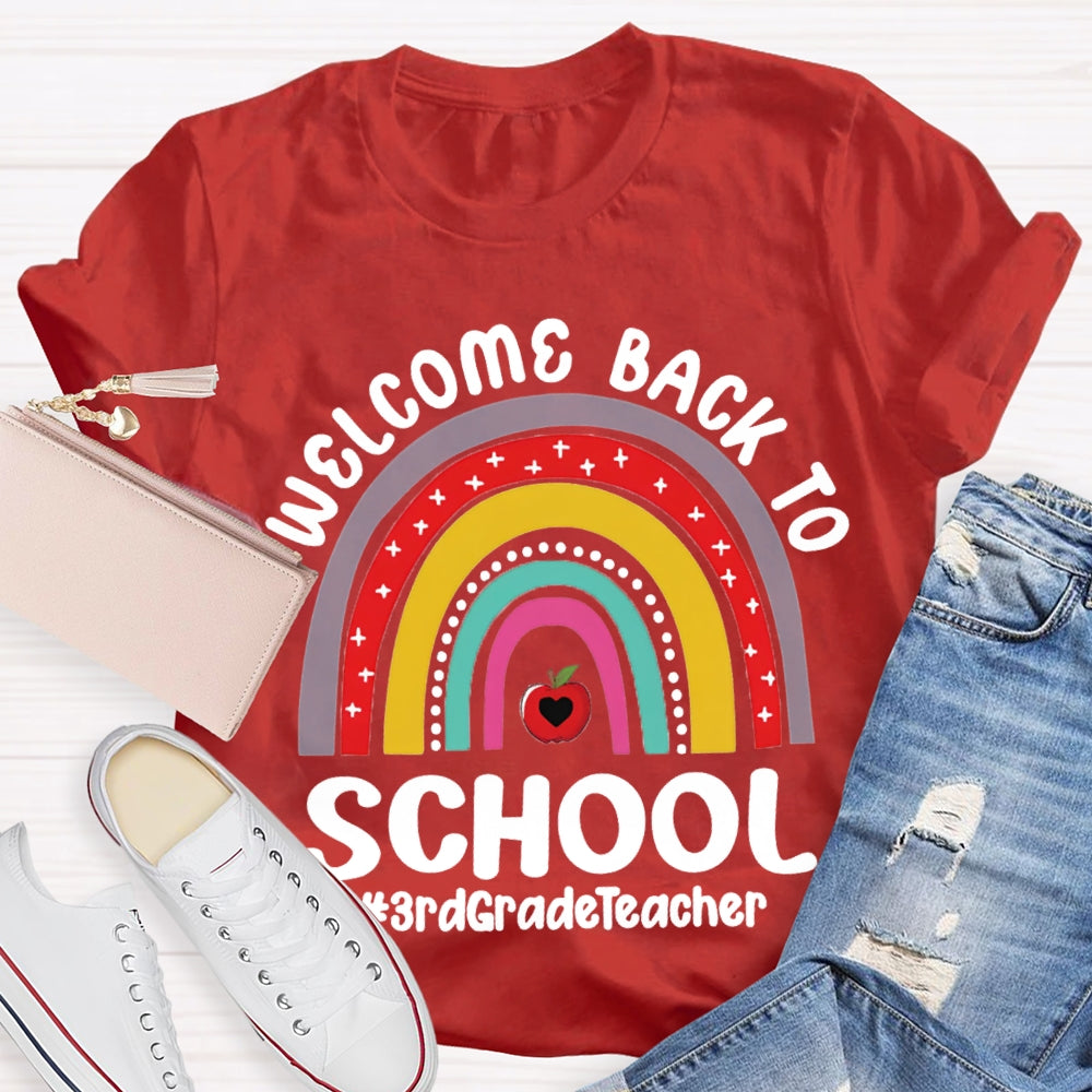 Personalized Grade Welcome Back To School 3rd Grade Teacher T-shirt