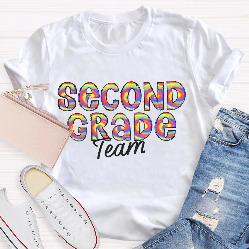 Personalized Grade Team Colorful Gradient Print T-shirt