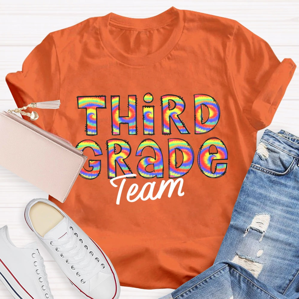 Personalized Grade Team Colorful Gradient Print T-shirt