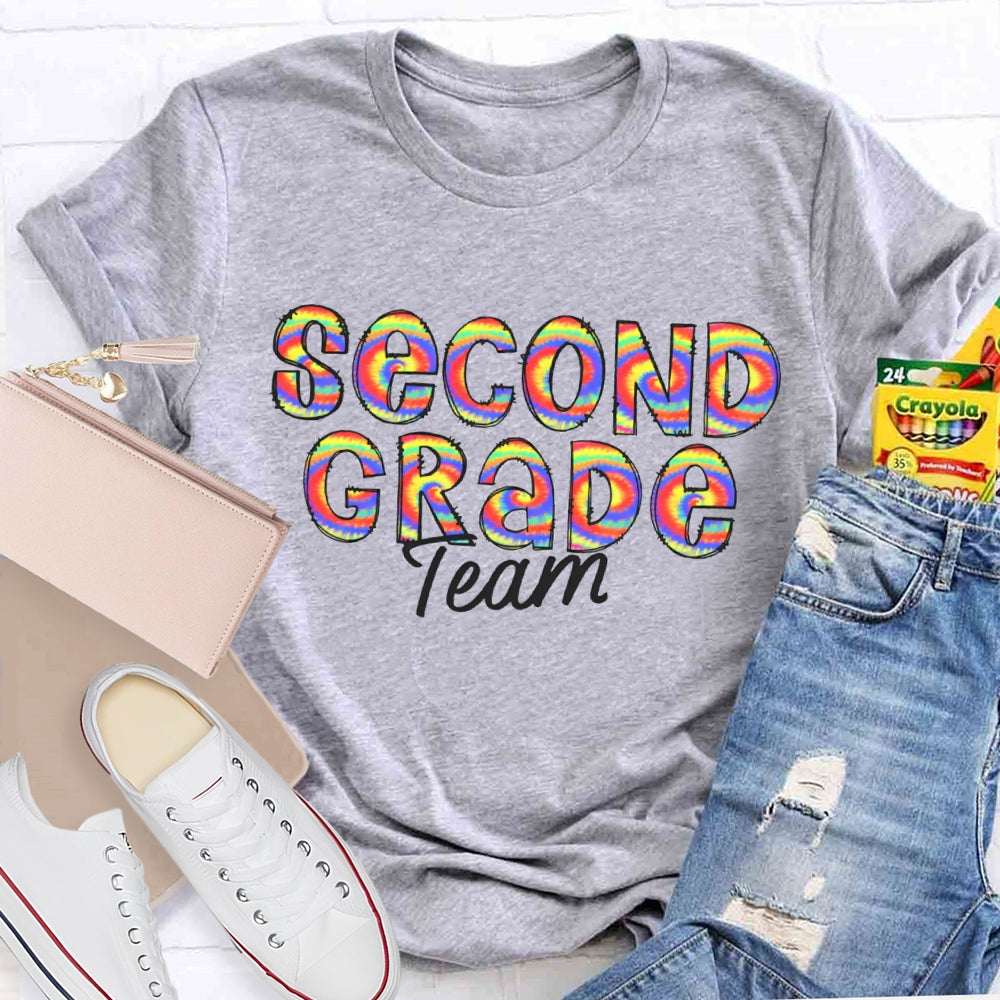 Personalized Grade Team Colorful Gradient Print T-shirt