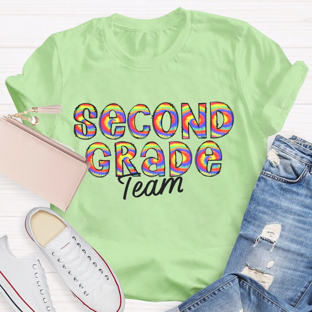 Personalized Grade Team Colorful Gradient Print T-shirt