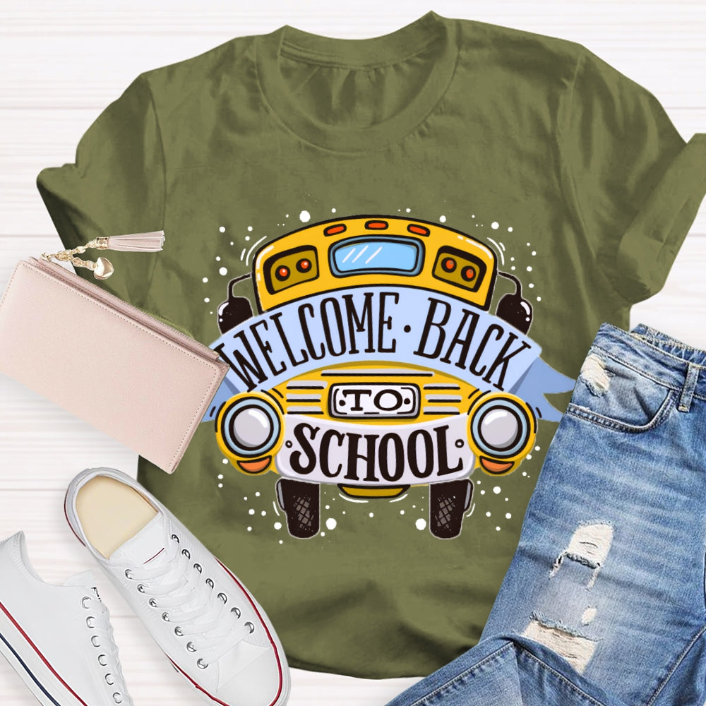 Welcome Back To School Yellow Car T-shirt