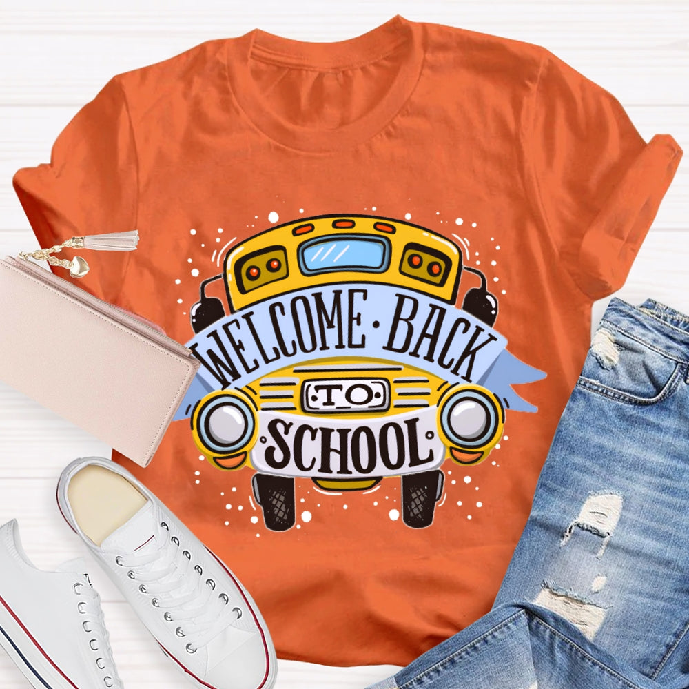 Welcome Back To School Yellow Car T-shirt