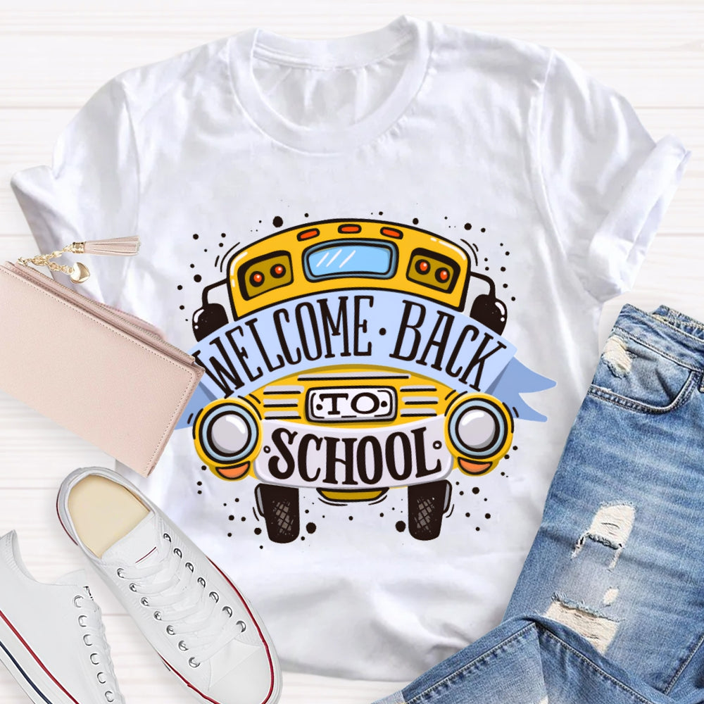Welcome Back To School Yellow Car T-shirt