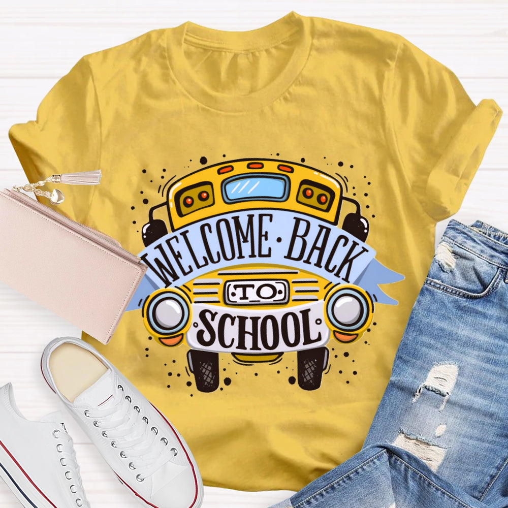 Welcome Back To School Yellow Car T-shirt