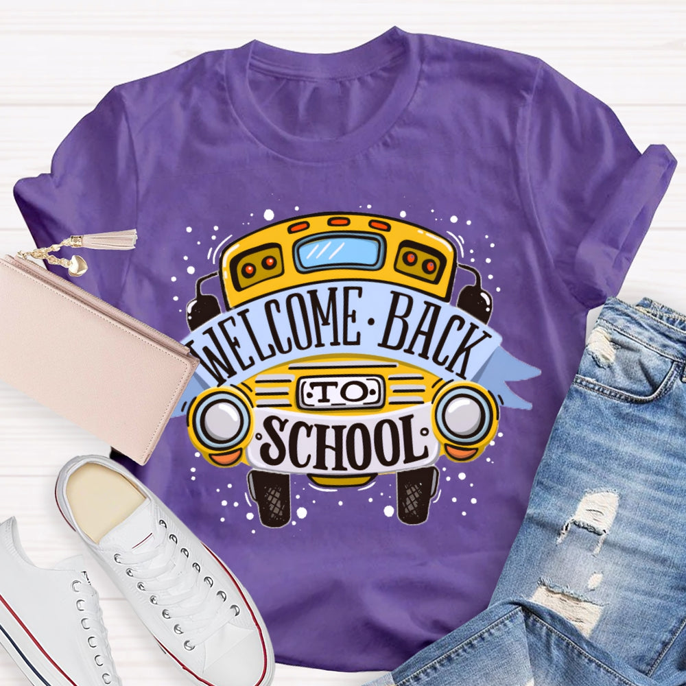 Welcome Back To School Yellow Car T-shirt