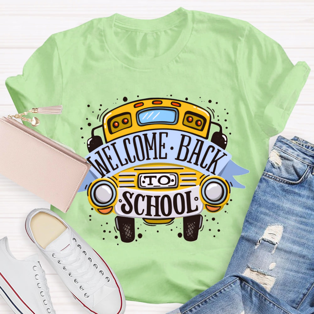 Welcome Back To School Yellow Car T-shirt
