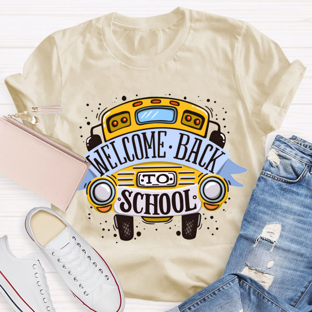 Welcome Back To School Yellow Car T-shirt